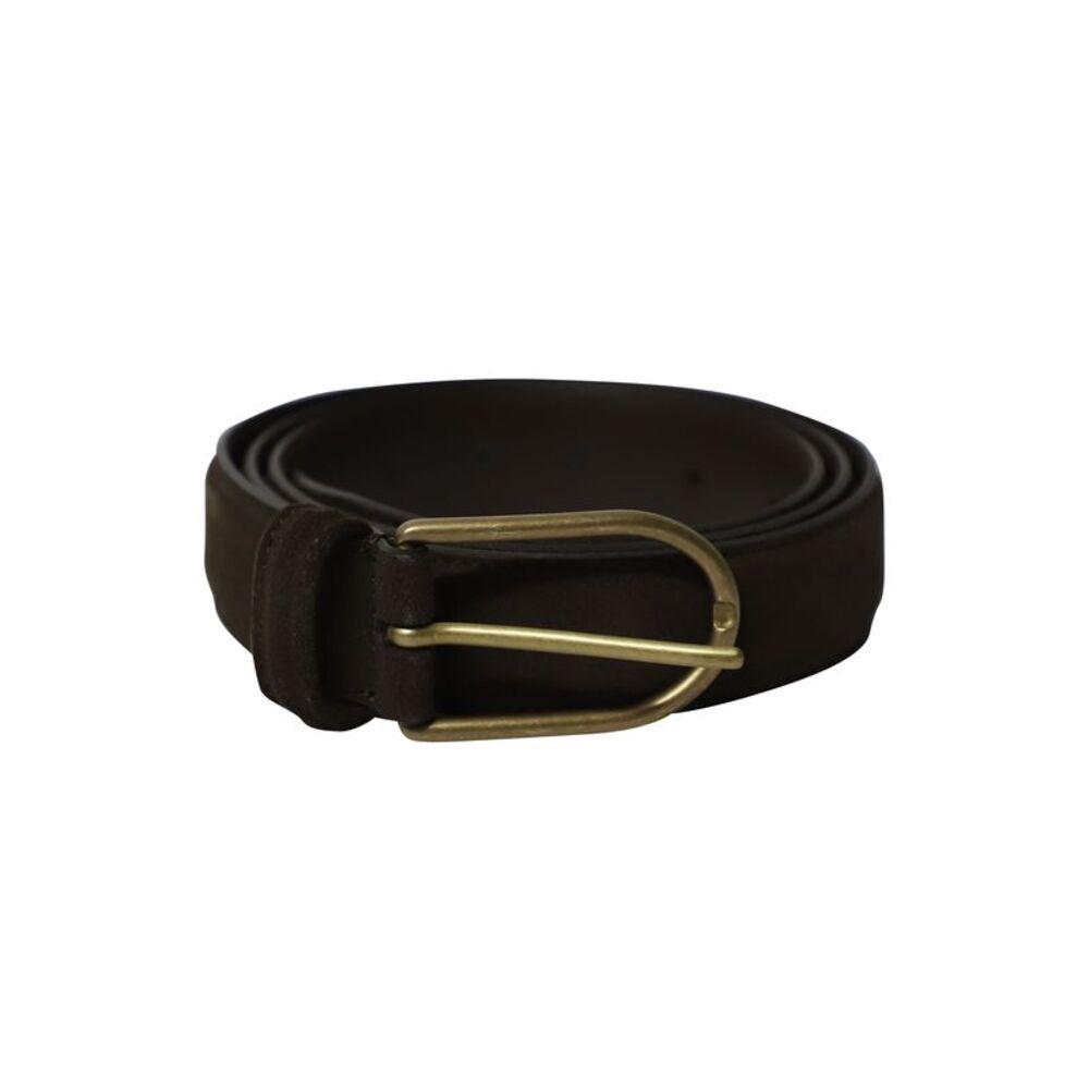 Anderson's Buckle Belt in Dark Brown Suede